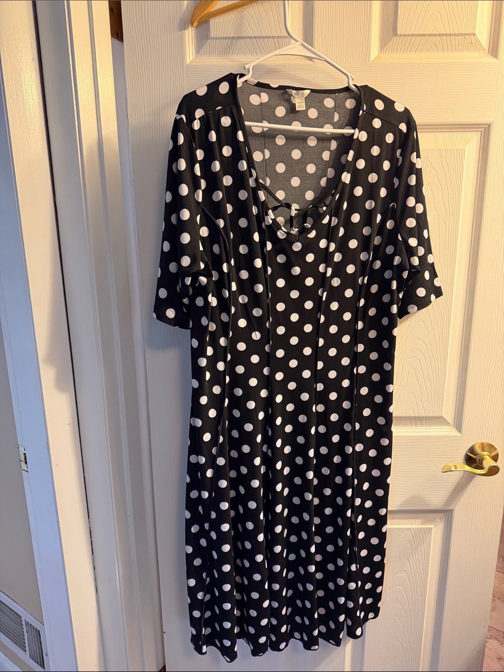 Cato Black and White Polka Dot Midi Dress